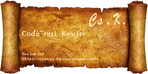 Csányi Kevin névjegykártya