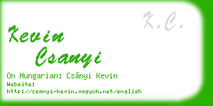 kevin csanyi business card
